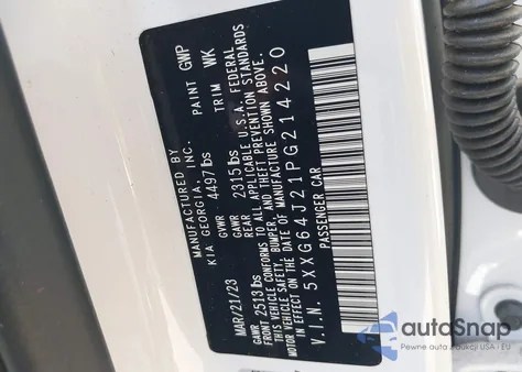 2023 Kia K5 Gt-Line из США, поврежденный, VIN 5XXG64J21PG214220